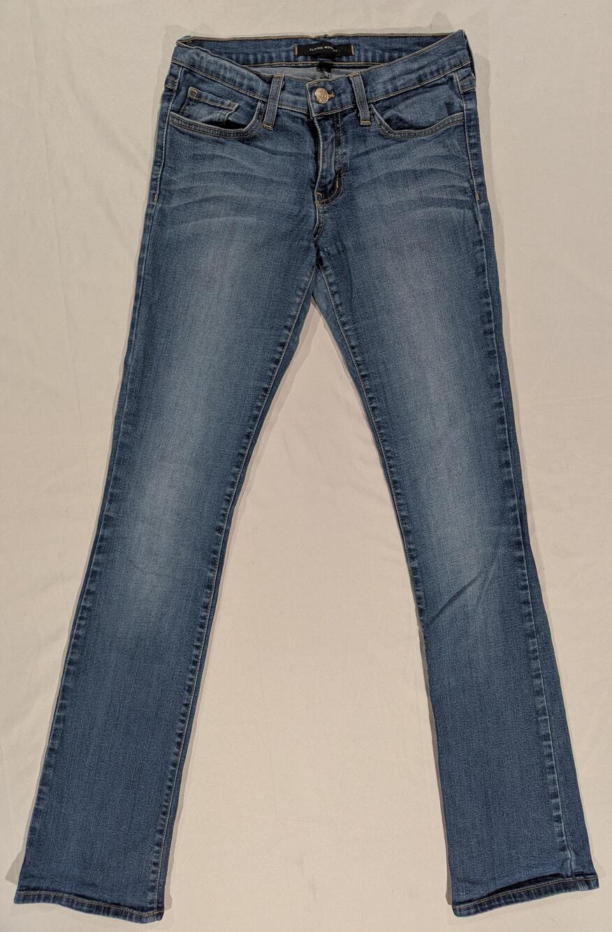 Flying Monkey Jeans Womens 26 Blue Med Wash Low Rise Straight Slim Stretch Denim